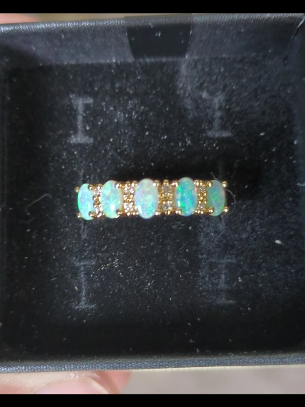 😍 Effy BH 14k YG Natural Opal Diamond Ring 3.4 grams  - sz 6.75  *GIA - Picture 3 of 12